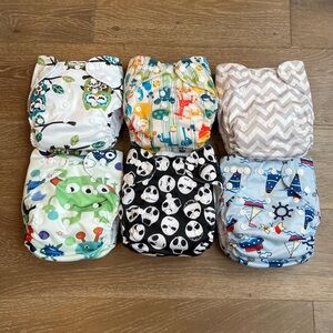 Baby Cloth Pocket Diapers Set of 6